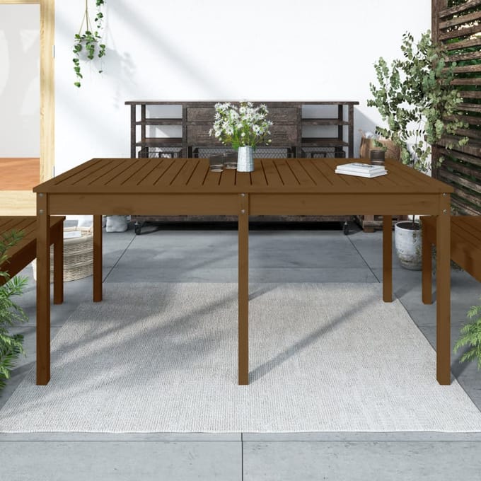 vidaXL - Tuintafel - 159,5x82,5x76 - cm - massief - grenenhout - honingbruin