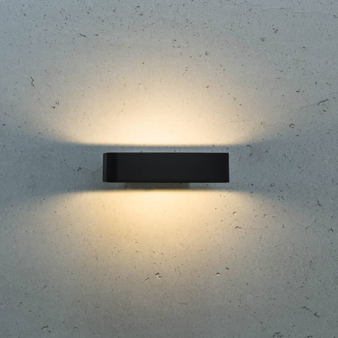 Heitronic LED buiten wandlamp Juno, antraciet, aluminium, IP54, 830