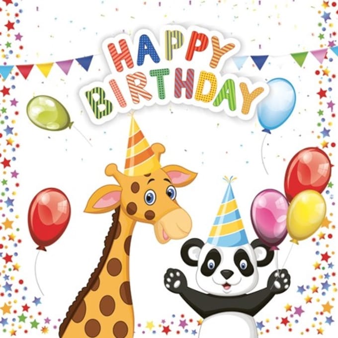 Lunch servetten My birthday - Daisy - 33x33 cm