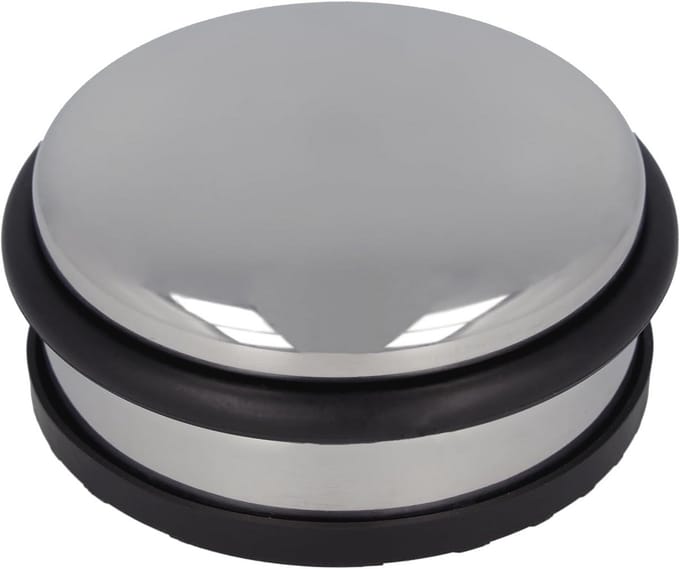 Rond Deurstop Roestvrij Staal 10 x 4 cm - 1200 g Zilver