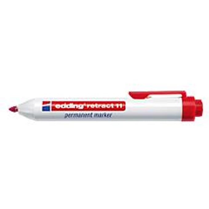 edding retract 11 permanent marker, zonder dop, met drukknop, 1 stuk, rood