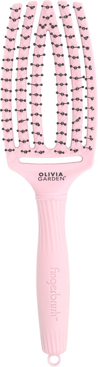 Olivia Garden - FingerBrush Double Bristle - Pastel Pink New