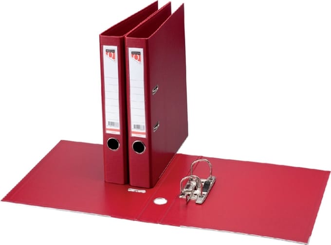 Ordner Quantore A4 50mm PP donkerrood - 10 stuks
