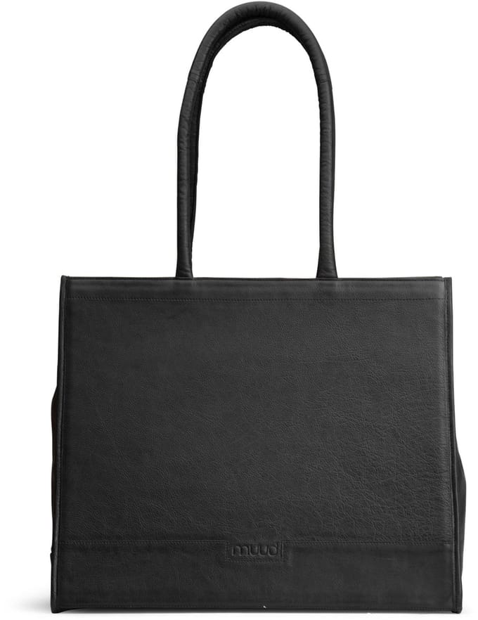 Muud - Bina XL - Handgemaakte lederen shopper - Kleur : Zwart