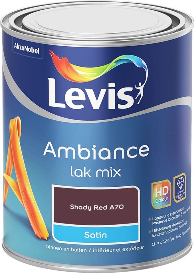 Levis - Ambiance Lak Satin Mix - Shady Red A70 - Mengverf - 1 L