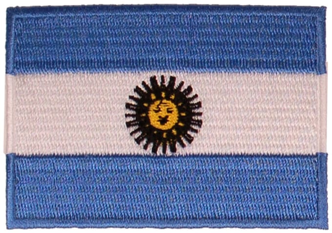 Strijkapplicatie/Patch - Vlag Argentinie - 8x6cm