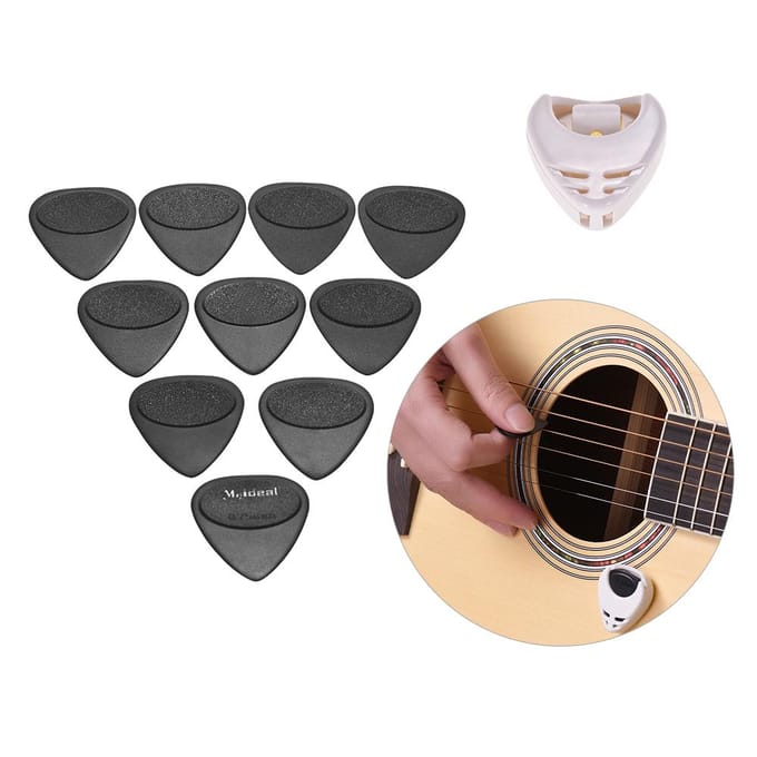 Le kit d'accessoires pour guitare comprend 20 protège-doigts en silicone pour guitare + 10 médiators + 4 pièces. gray