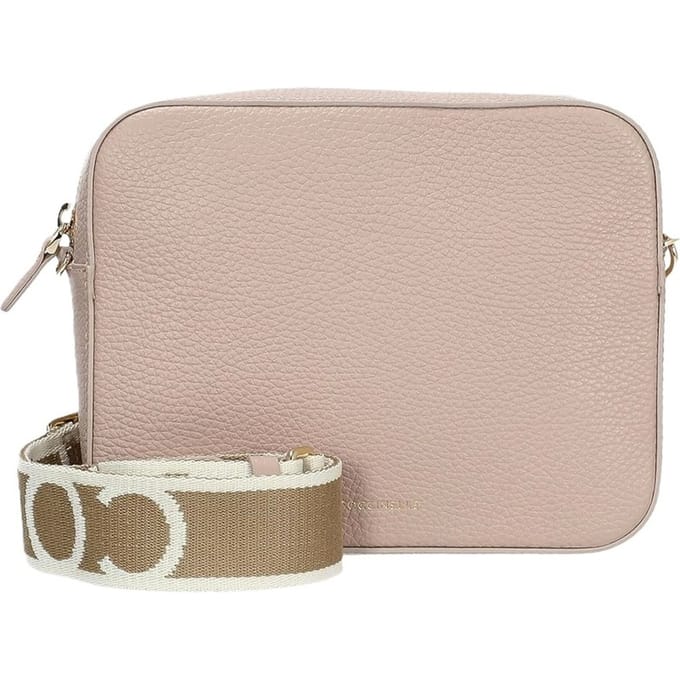 COCCINELLE Leren Schoudertas Tebe Crossover Bag Rosette Beige
