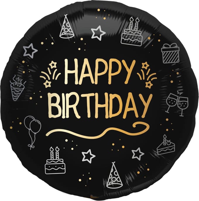 Folieballon - Happy Birthday - Shining Glam - 45 cm