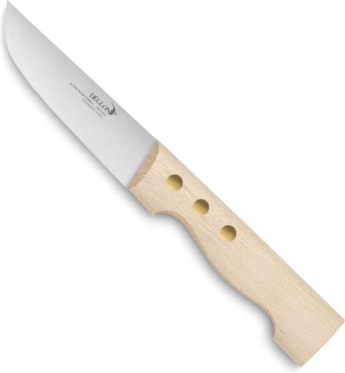Déglon Steakmes – 11 cm Lemmet – Beukenhouten Handvat – Micro-gekarteld – Lichtgewicht