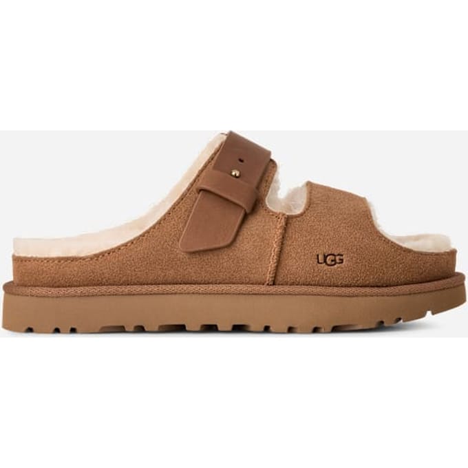 UGG® Greenport Strap Slide in Brown, Leather