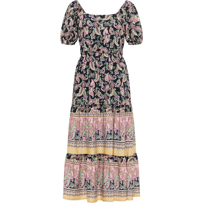 usha FESTIVAL paisley print midi jurk carnea