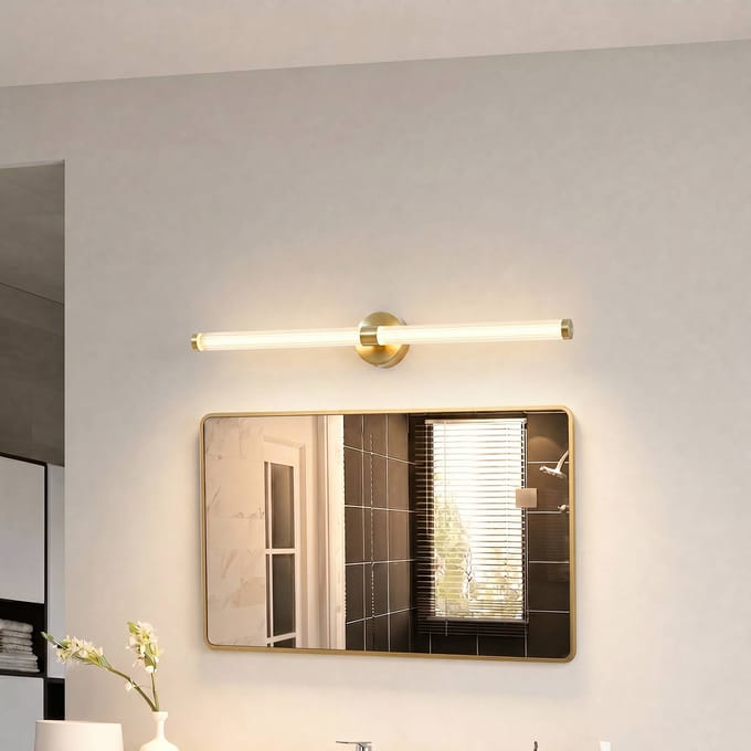 Lucande - Wandlamp - CCT - 1licht - Metaal, glas - H: 9.4 cm - goud, wit - Inclusief lichtbron