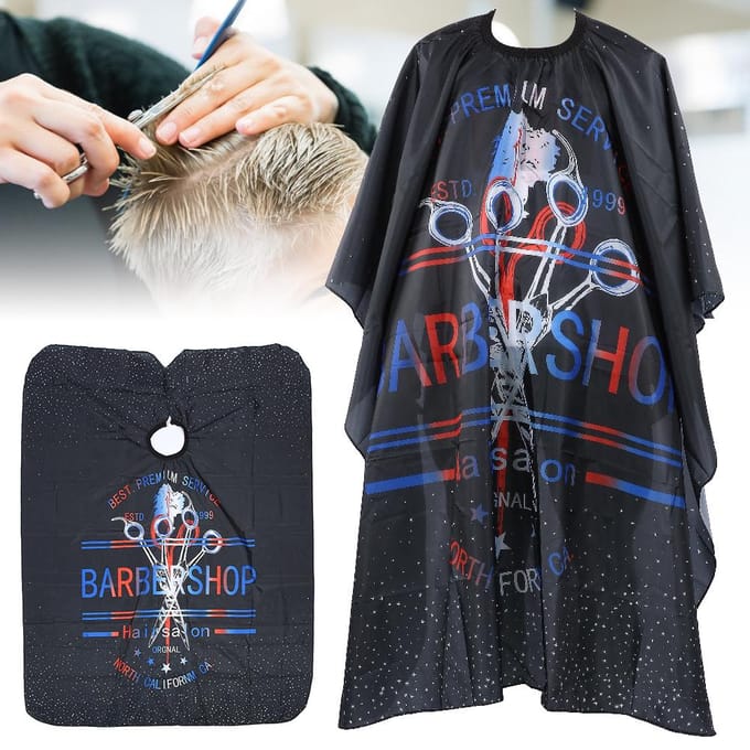 Salon Haarstyling Cape Verstelbare Kappers Capes Waterdichte Haar Knip- en Verfwrap black