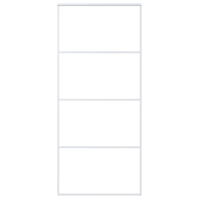vidaXL - Schuifdeur - 90x205 - cm - mat - ESG-glas - en - aluminium - wit