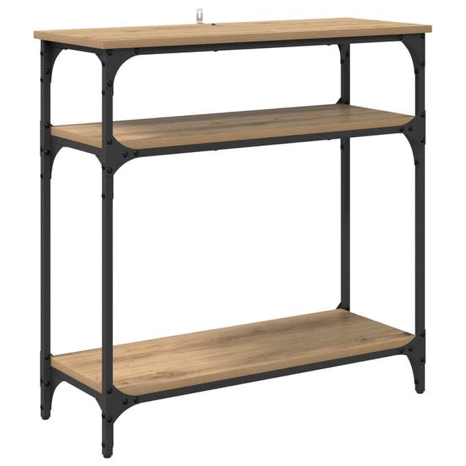 vidaXL - Wandtafel - Artisan - Eiken - 75 - x - 29 - x - 75 - cm - Bewerkt - hout