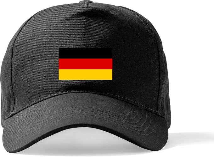 Zwarte Pet Beechfield met Wereldvlaggen, land Duitsland klittenbandsluiting