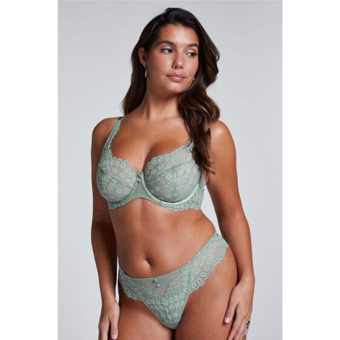 Hunkemöller Dames Lingerie String Daisy - Groen - maat S