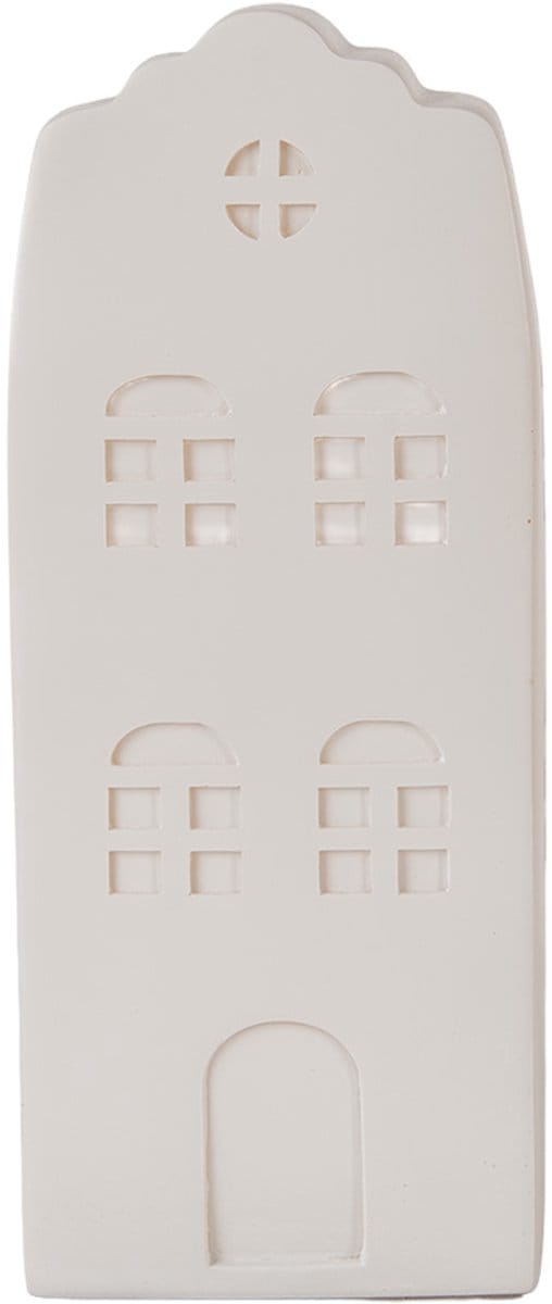 Clayre & Eef Nachtlampje Huis LED 9x9x21 cm Wit Kunststof