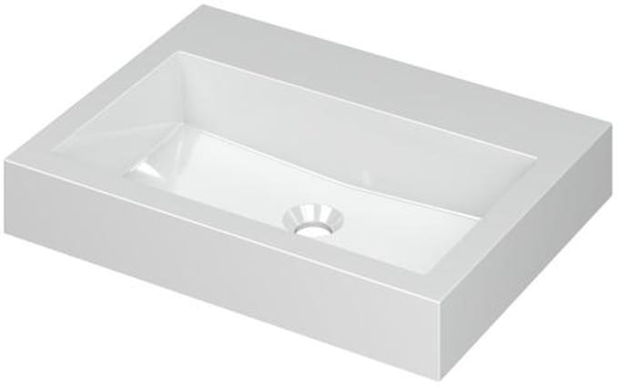 INK Momento Wastafel Polystone Zonder Kraangat - 600x450x90 mm - Glans Wit