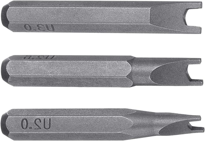 3-delige U-Type Schroevendraaier Bit Set, U2.0 U2.6 U3.0, Magnetische S2 Stalen Bits voor Precisie en Beveiliging