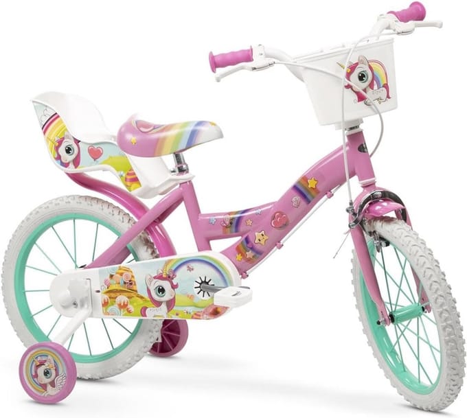 Kinderfiets - Meisjesfiets - Buiten spelen - Lichtgewicht frame - 16 inch - Multicolor