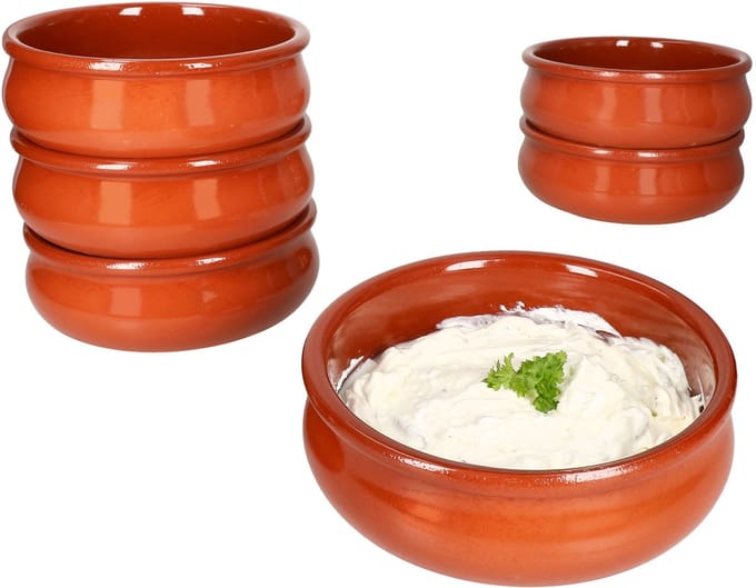 Set van 6 cazuela klei kommen Berlijn bol 18cm - 99514