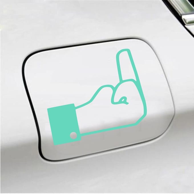 Bumpersticker - FB Middelvinger - 10 X 13 - Mint