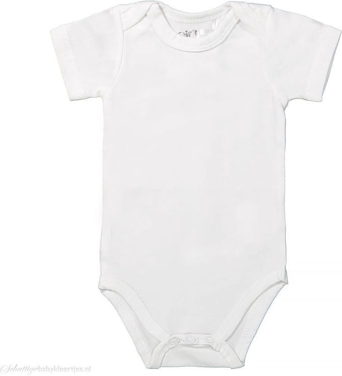 Dirkje Basic romper korte mouw wit maat 86/92