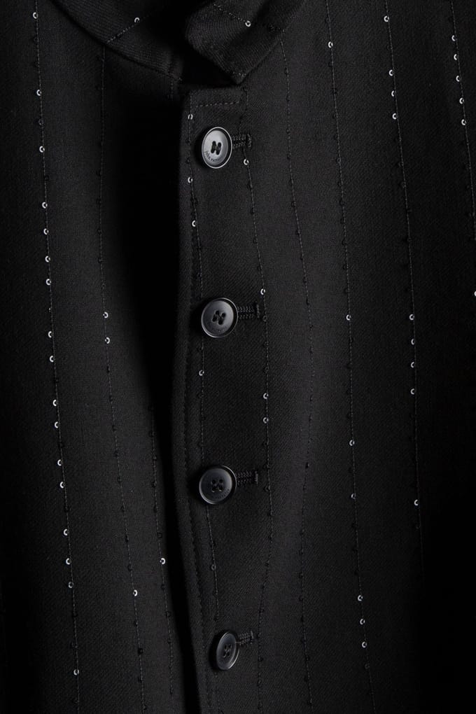 John Varvatos Button Front Clousre Vestwith Stand Up C Black Größe: 48 | Casual hemden Outlet | Herren | Schwarz