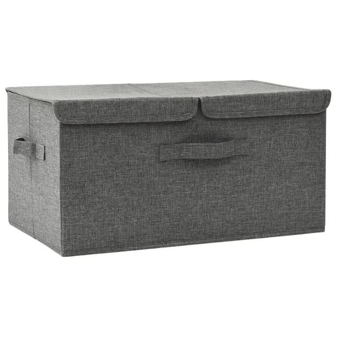 vidaXL - Opbergdozen - Nonwoven - stof - 2 - compartimenten - Antraciet
