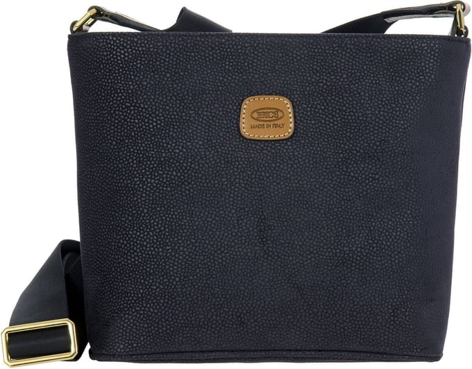 BRIC'S Leren Schoudertas Life Bag Blue Blauw