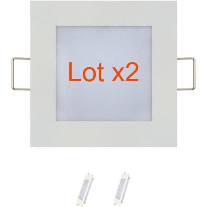 Dalle LED extra plate - HOROZ ELECTRIC - 3W - 6400K - 90x90mm - Lot de 2