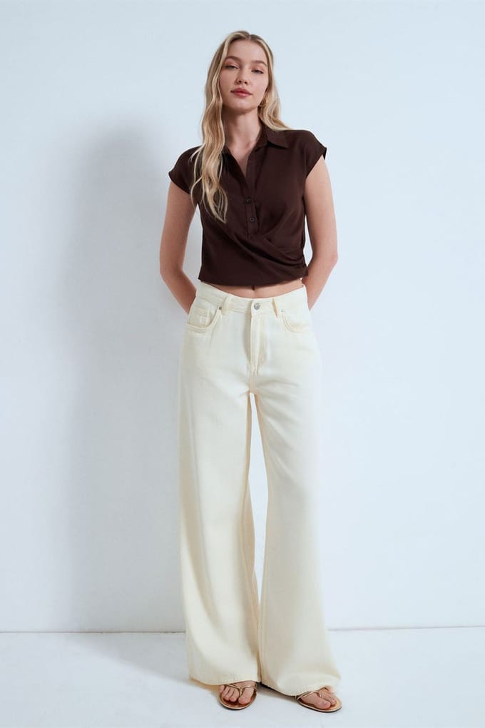 Crop Tencel Poplin Blouse