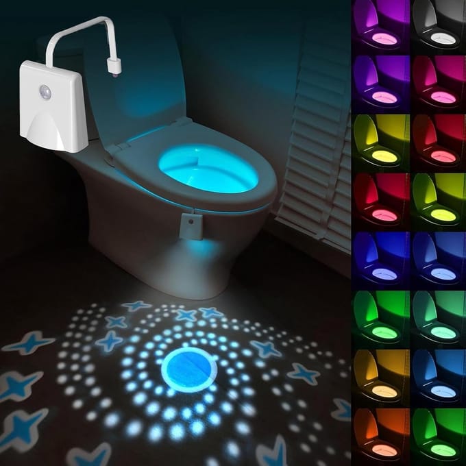 Oplaadbare LED Toiletverlichting met Bewegingssensor - 16 Kleuren en Sterrenprojectie