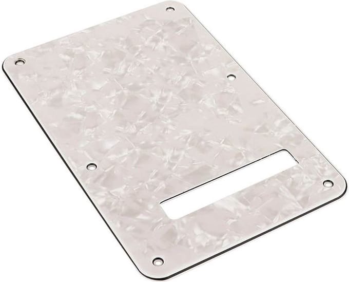 Fender 991323000 Stratocaster® back plate, 4-ply, white moto