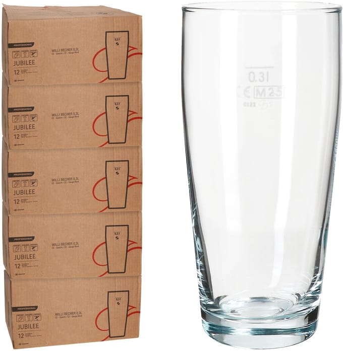 60-delige set bierglazen WILLIBECHER 0,3L geijkt van glas – 42097