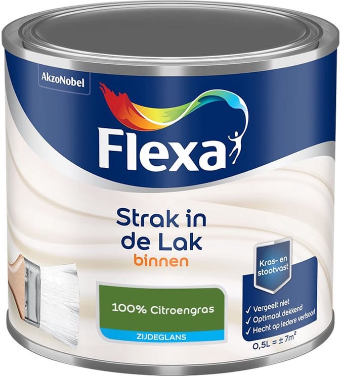 Flexa - Strak In De Lak Binnenlak Zijdeglans - 100% Citroengras - Mengverf - 500 Ml