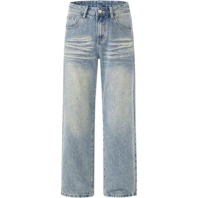 Herenkleding, Herfst Nieuwe Micro-kegel Denim Rechte Pijp Broek 3XL