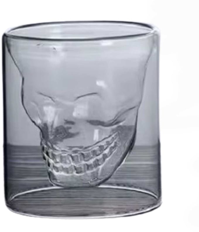 Handgeblazen shotglas - Doodshoofd design - Crystal glas - Shotjes - Feest