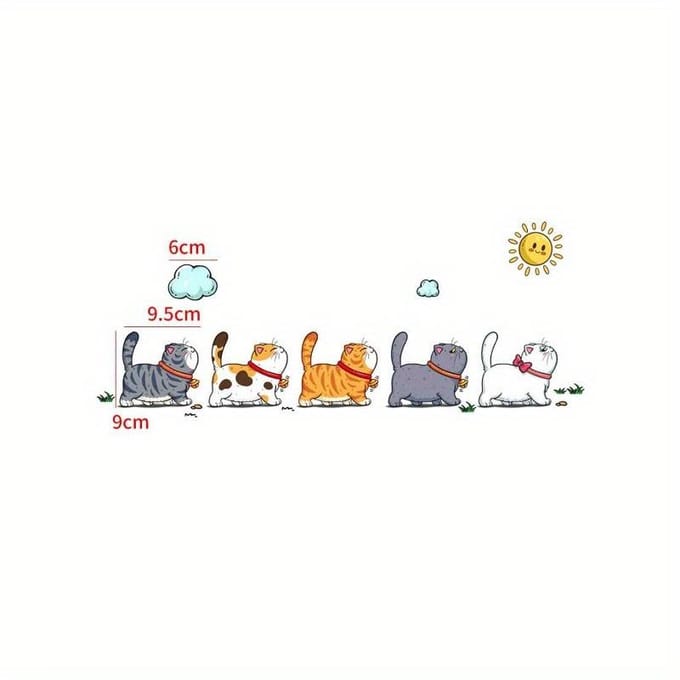 1 stuks Kattenpatroon PVC Auto Sticker one-size veelkleurig