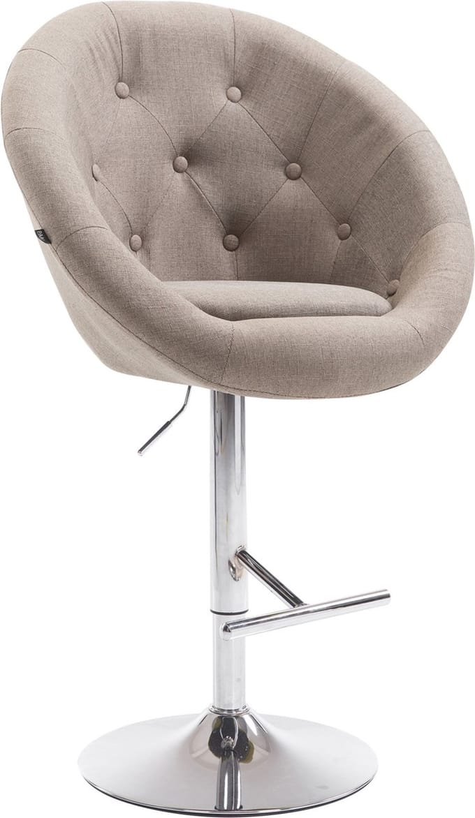 CLP London V2 Barkruk Stof taupe chroom