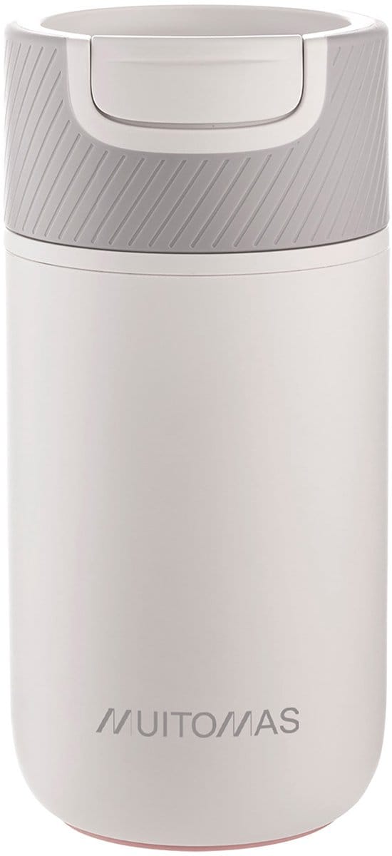 Muitomas Never Fall Down Waterfles - anti-val zuignapsysteem - Antislipgreep - Thermische constructie - 350ml -Wit
