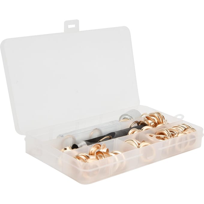 50 Stuks Messing Zeilringen Oogjes Set Naaien Zetgereedschap met 3 Stuks Installatiegereedschap 12mm white