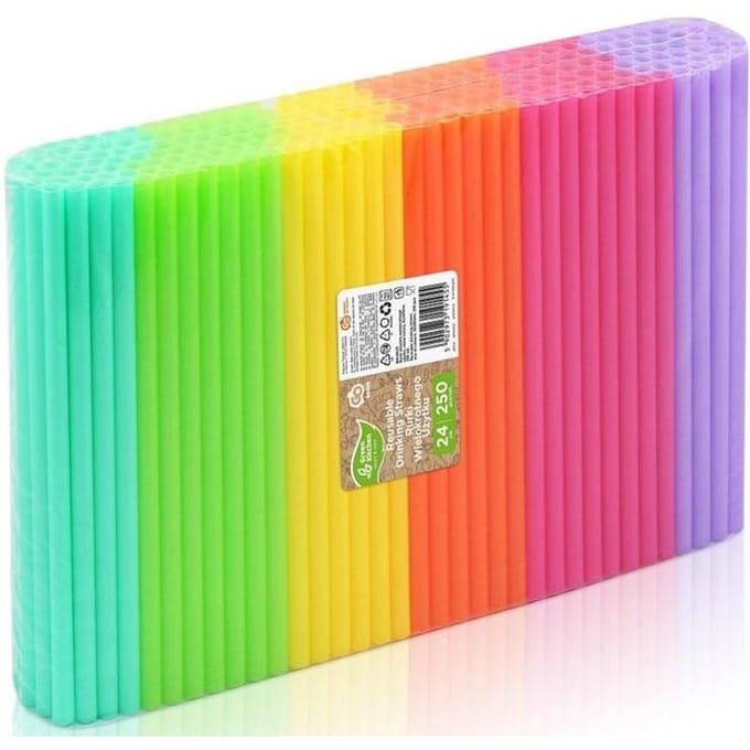 Herbruikbare Plastic Rietjes Mix 250St
