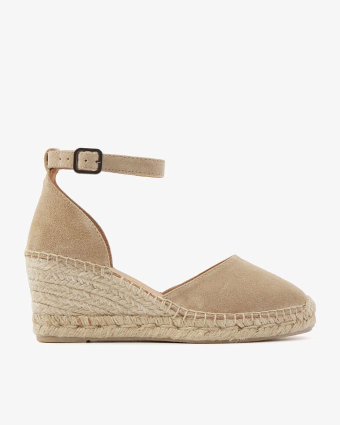 VIA VAI Flora Braid Espadrilles Dames - Suède - Beige - Maat 37