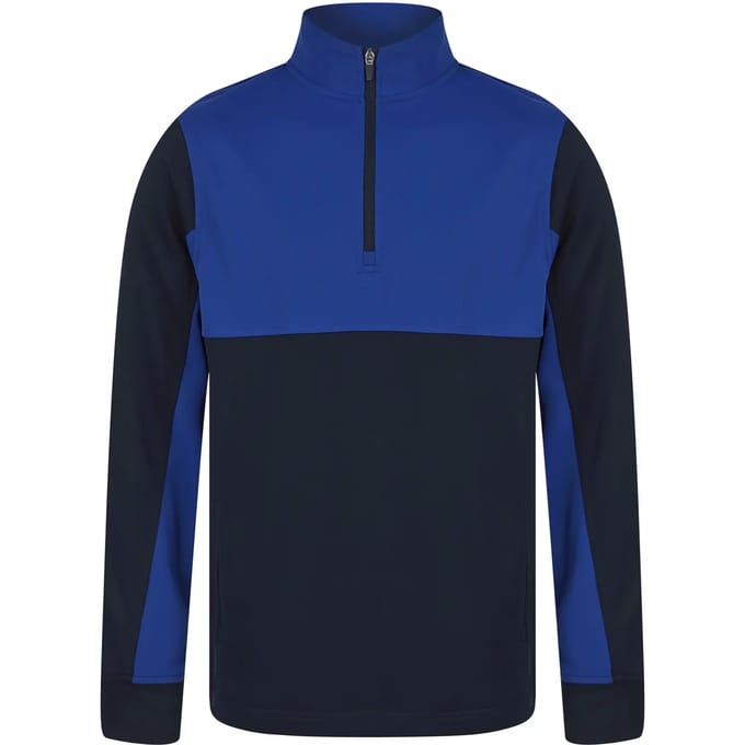 Adults 1/4 Zip Tracksuit Top met rits Navy/Royal - S