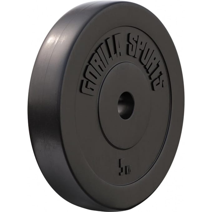 Gorilla Sports Halterschijf - Gewichtsschijf - Kunststof - 30 mm - 5 kg