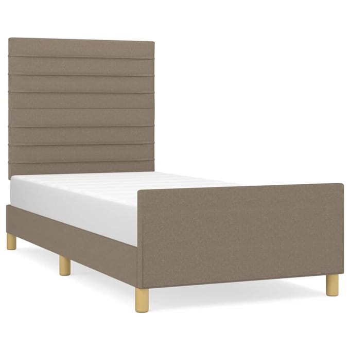 vidaXL - Bedframe - zonder - matras - 100x200 - cm - stof - taupe