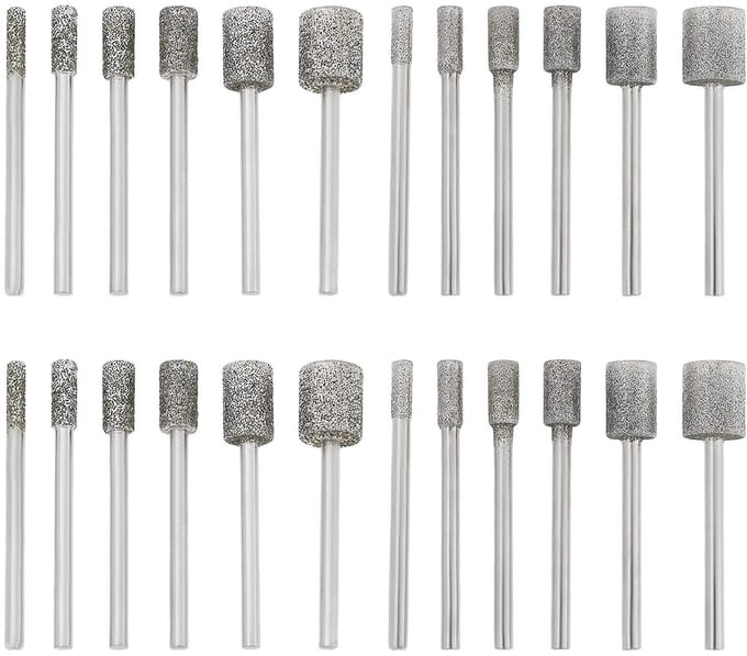 Dailygoods - Set van 24 Diamant Slijpbits voor Graveren en Polijsten